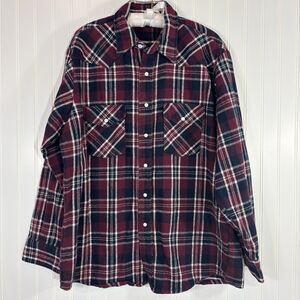 Dakota Men Pearl Snap Western Flannel Shirt Size XL USA Lumberjack Cabin Country